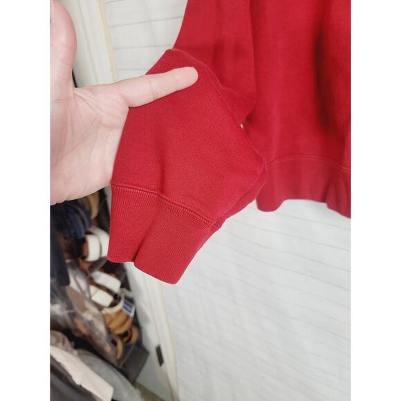 ROOTS 73 ATHLETICS CROPPED CREWNECK SWEAT SHIRT IN RED, SZ XL - Picture 6 of 13